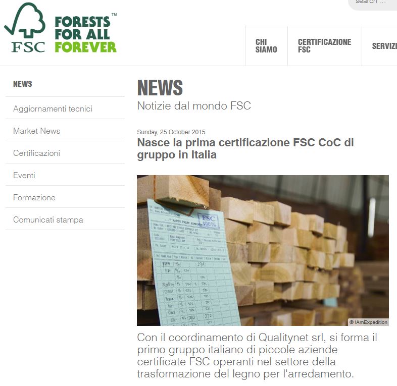 Certificazione FSC® – QualityNet Certificazione FSC, UL, PEFC, LEED